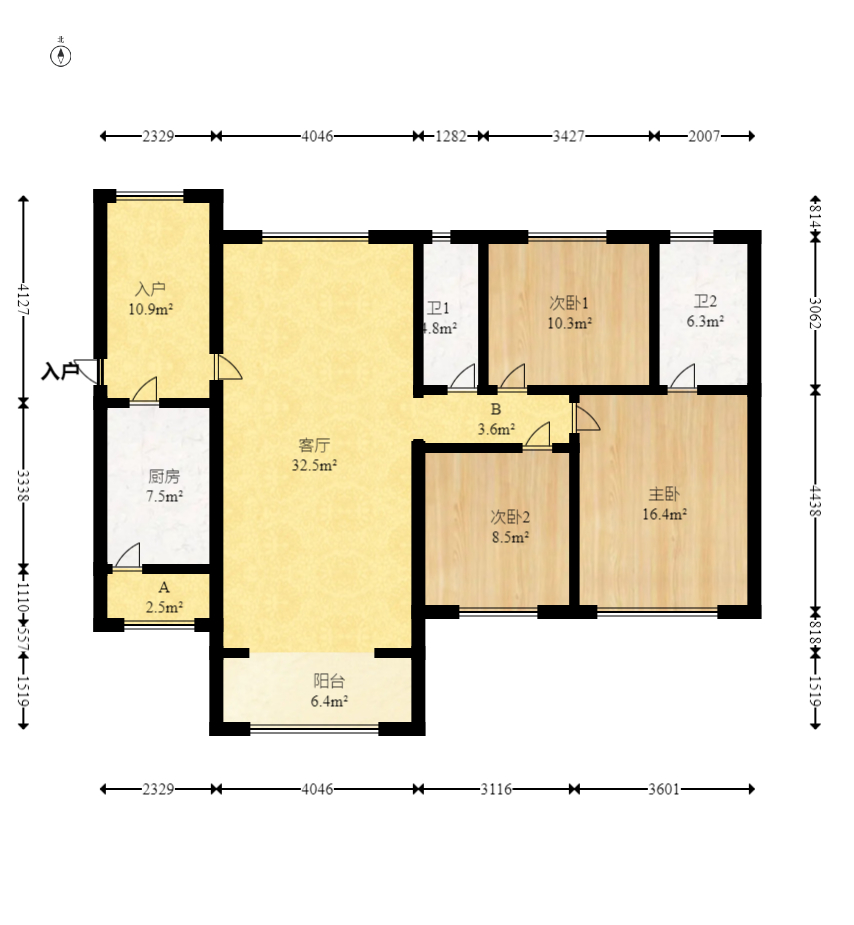 家和院 4室2厅2卫 89.8万 家和院 4室2厅2卫 89.8万户型图