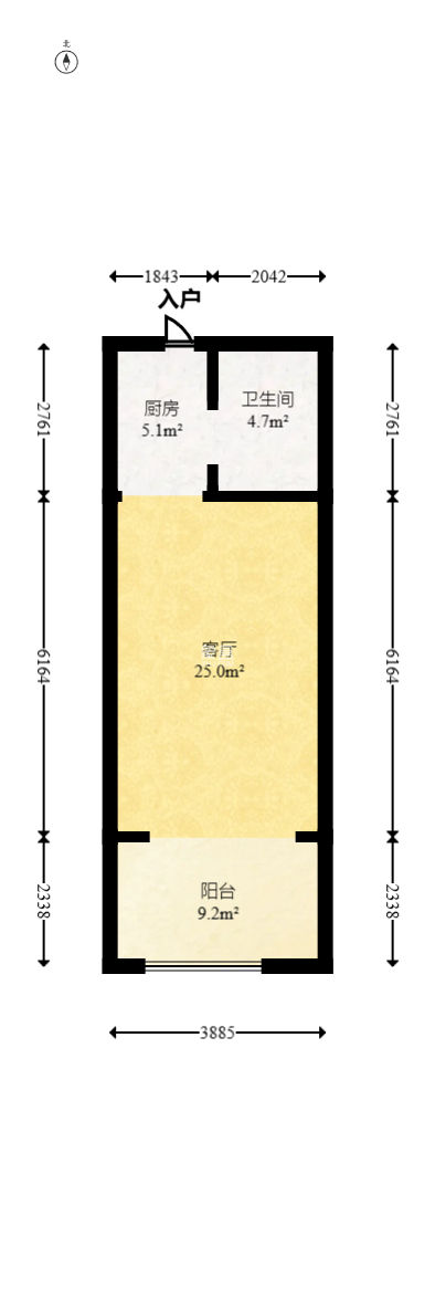 鑫遠悅城（鑫遠悅時代）  1室1廳1衛(wèi)   38.00萬