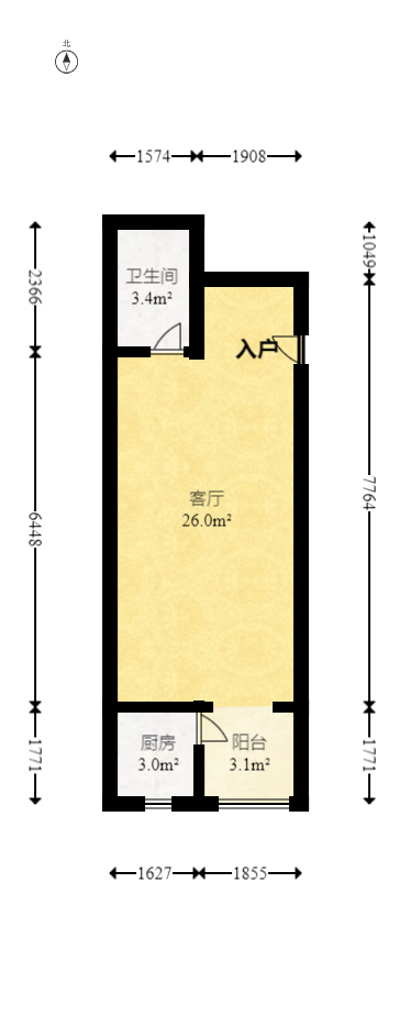 爵士湘  1室1厅1卫    29.0万室内图1