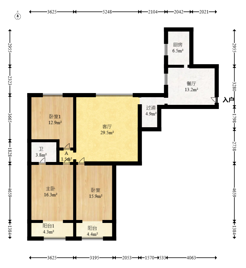 省建设厅宿舍  3室2厅2卫    135.0万 省建设厅宿舍  3室2厅2卫    135.0万户型图