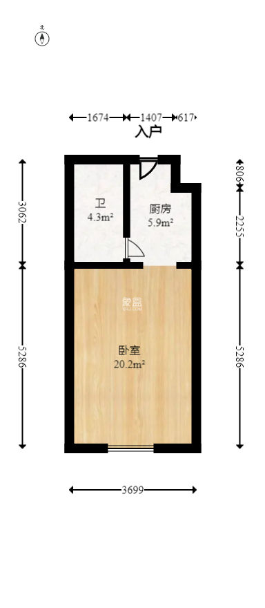 华侨假日中心（晟华苑）  1室0厅1卫   35.80万