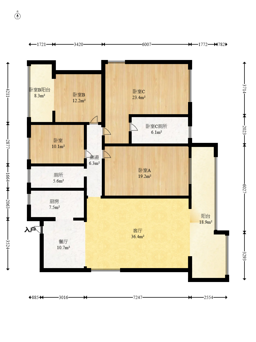 曙光泊岸  4室2厅2卫    258.0万 曙光泊岸  4室2厅2卫    258.0万户型图