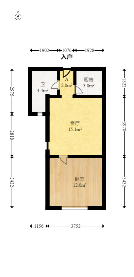 鑫远湘府逸园  1室1厅1卫   35.00万室内图1