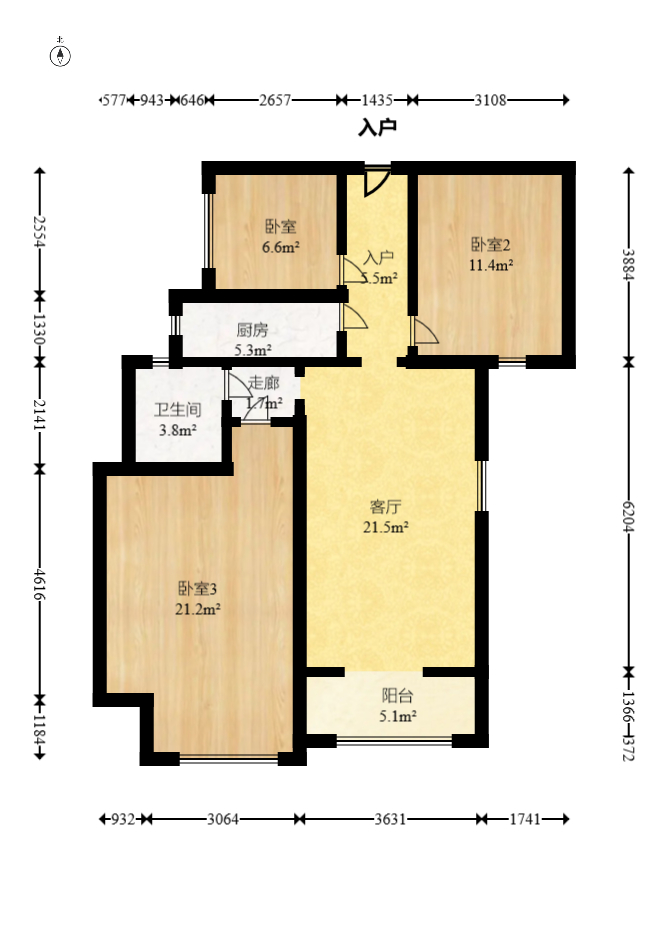 辉宏橄榄城  3室2厅1卫    63.8万 辉宏橄榄城  3室2厅1卫    63.8万户型图