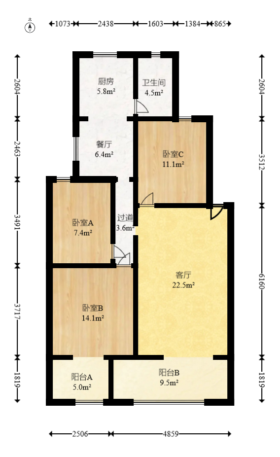 东塘电力院  3室2厅1卫   108.00万室内图1