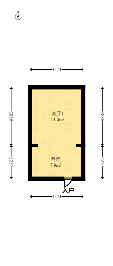 山水湾  1室1厅1卫   12.80万室内图1