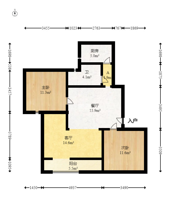 爱琴海岸  2室2厅1卫    58.0万