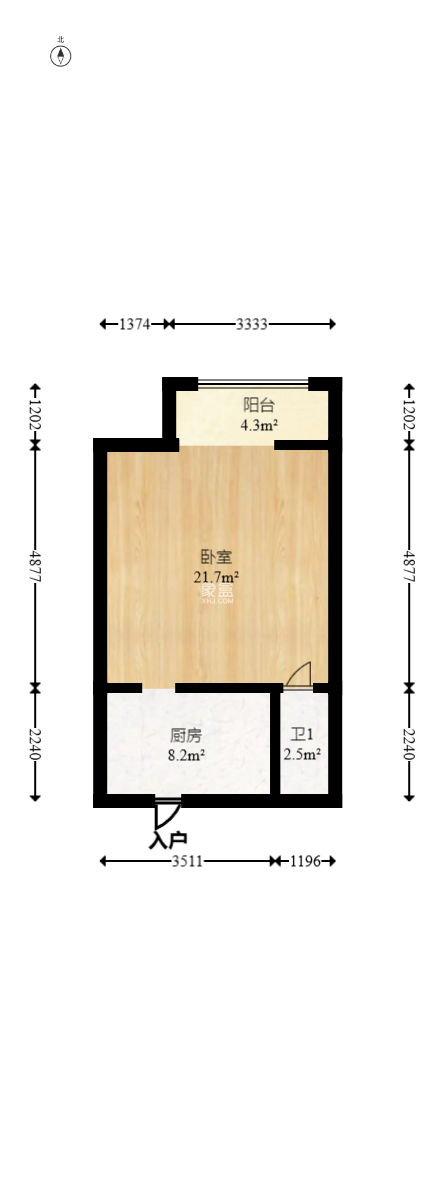 枫华府第  1室1厅1卫    14.6万
