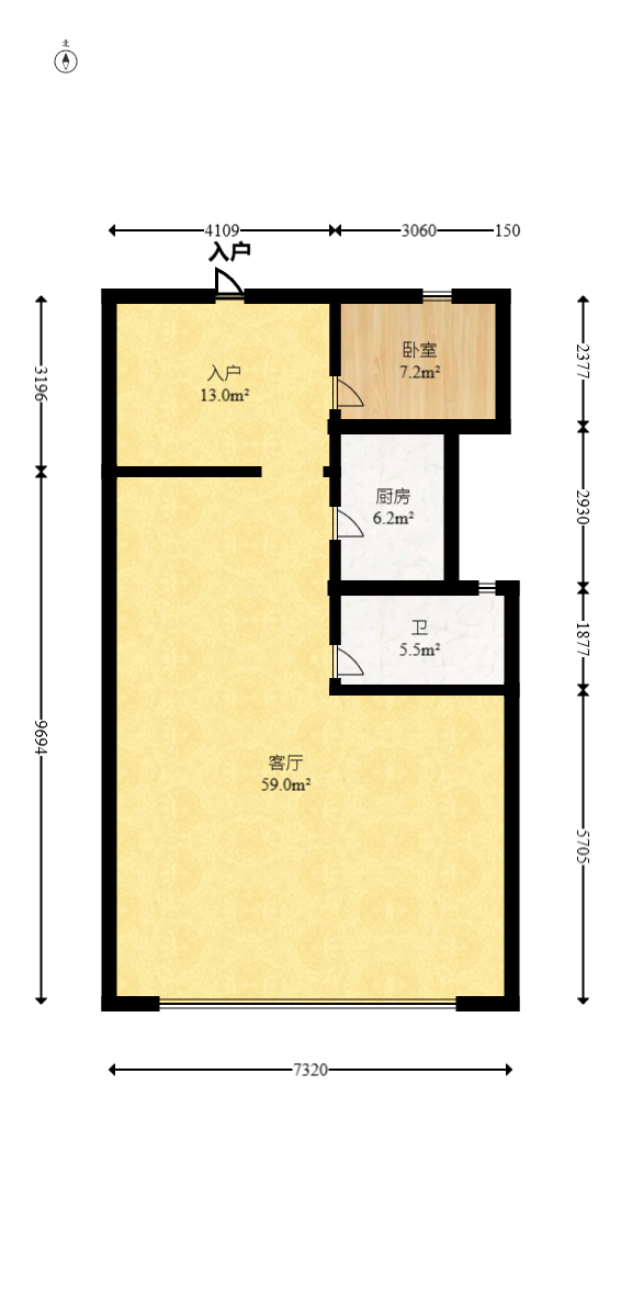 达美美立方  5室2厅2卫   188.00万室内图1