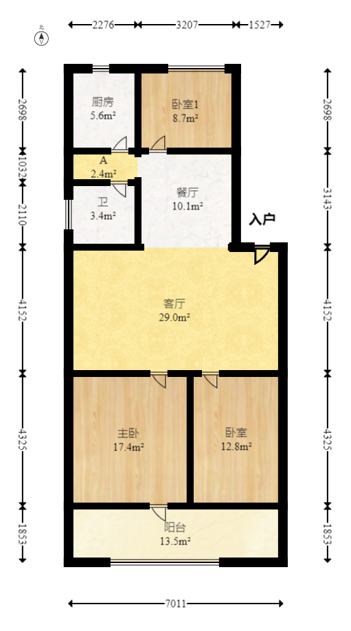 省建苑小区  3室1厅1卫   62.50万室内图1