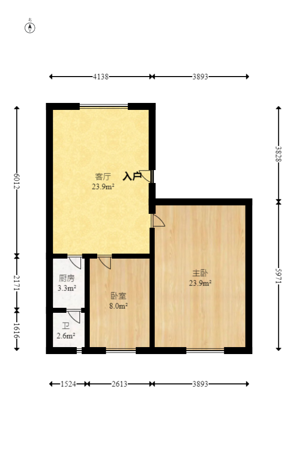 盾华实业（盾华商住楼）  3室2厅2卫   53.00万室内图1