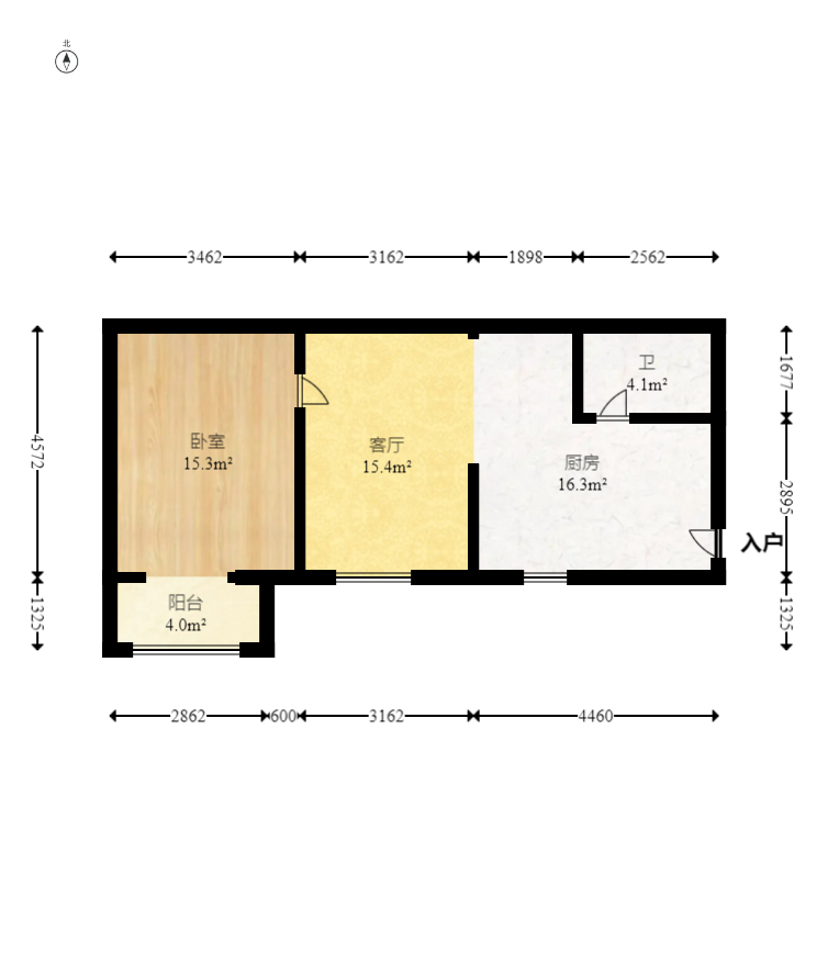 上峰苑(兰亭玥岛) 1室1厅1卫 45.0万 上峰苑(兰亭玥岛) 1室1厅1卫 45.0万户型图