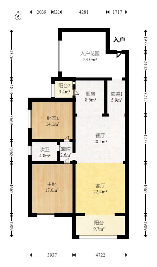 润和长郡（润和紫郡二三期）  3室2厅1卫   82.00万室内图1