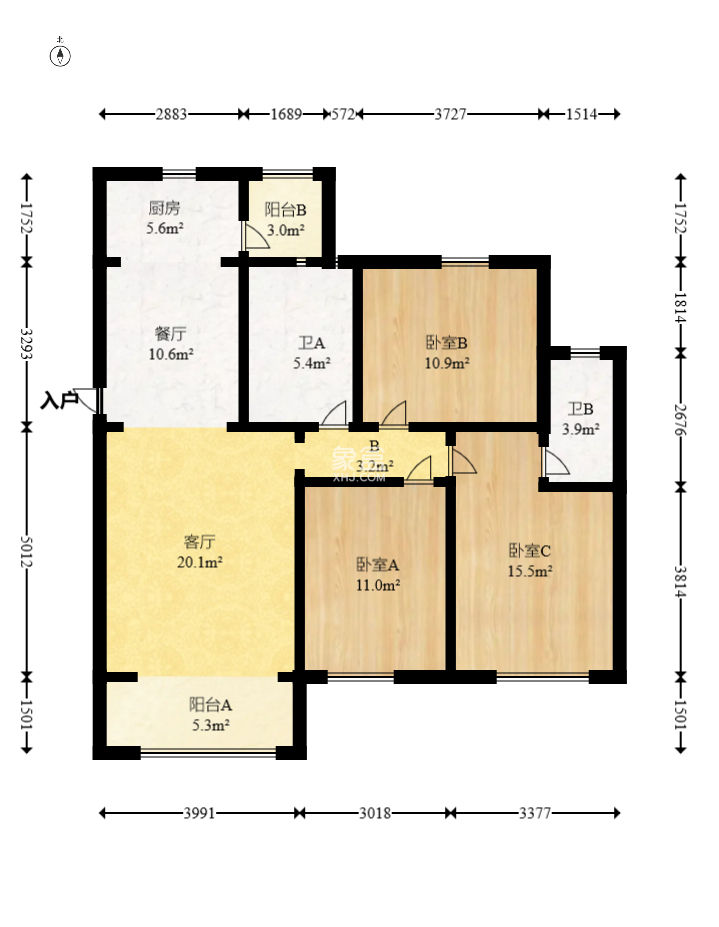 伊景园滨河苑  3室2厅2卫   79.80万