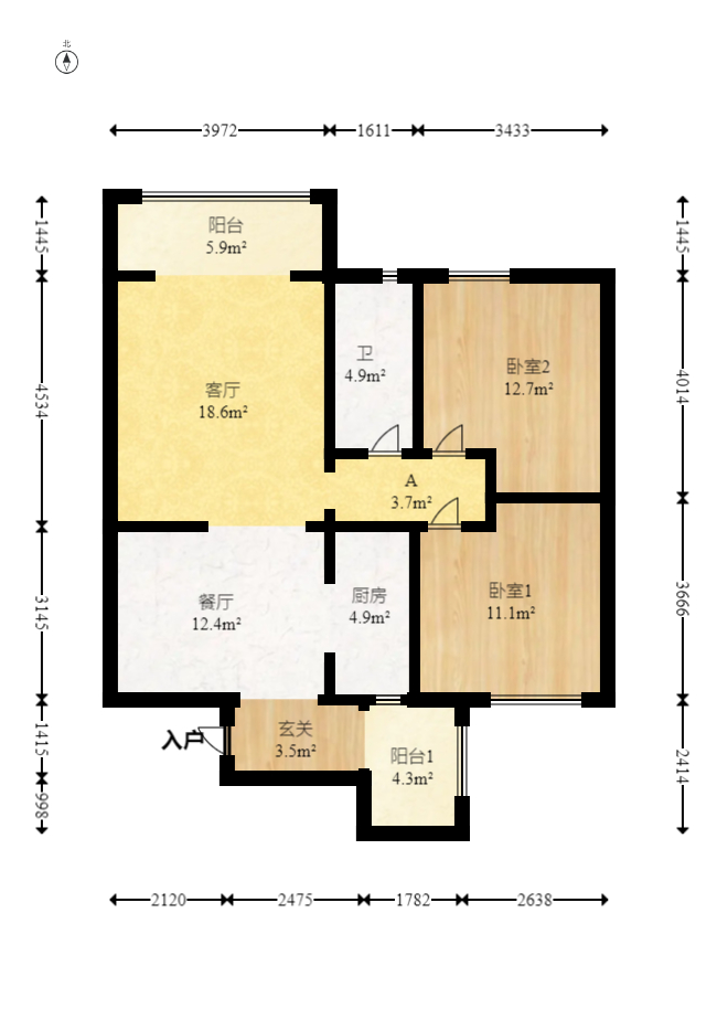 华城广场  2室2厅1卫    84.0万 华城广场  2室2厅1卫    84.0万户型图