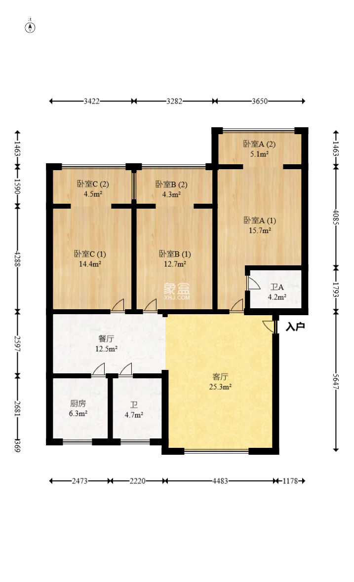 湘仪家园  3室2厅2卫   88.80万