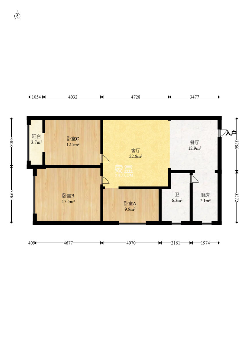 新奥大厦  3室2厅1卫   94.00万