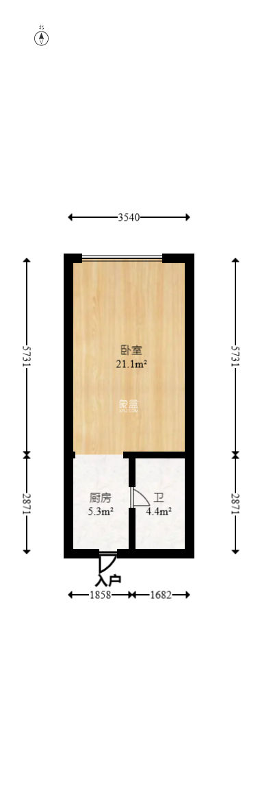 青年才郡（盈安大厦）  1室1厅1卫   32.00万