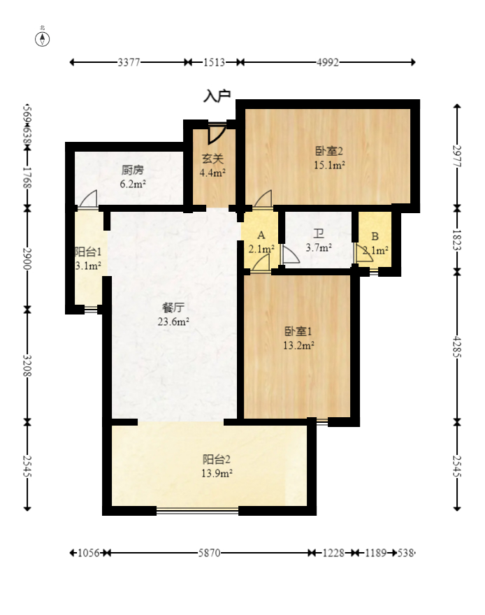明发国际城 2室2厅1卫 78.8万 明发国际城 2室2厅1卫 78.8万户型图