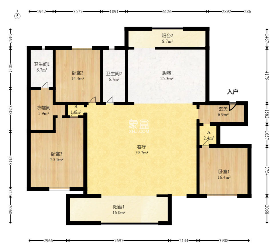 越秀湘江星汇城一期  4室2厅2卫    280.0万