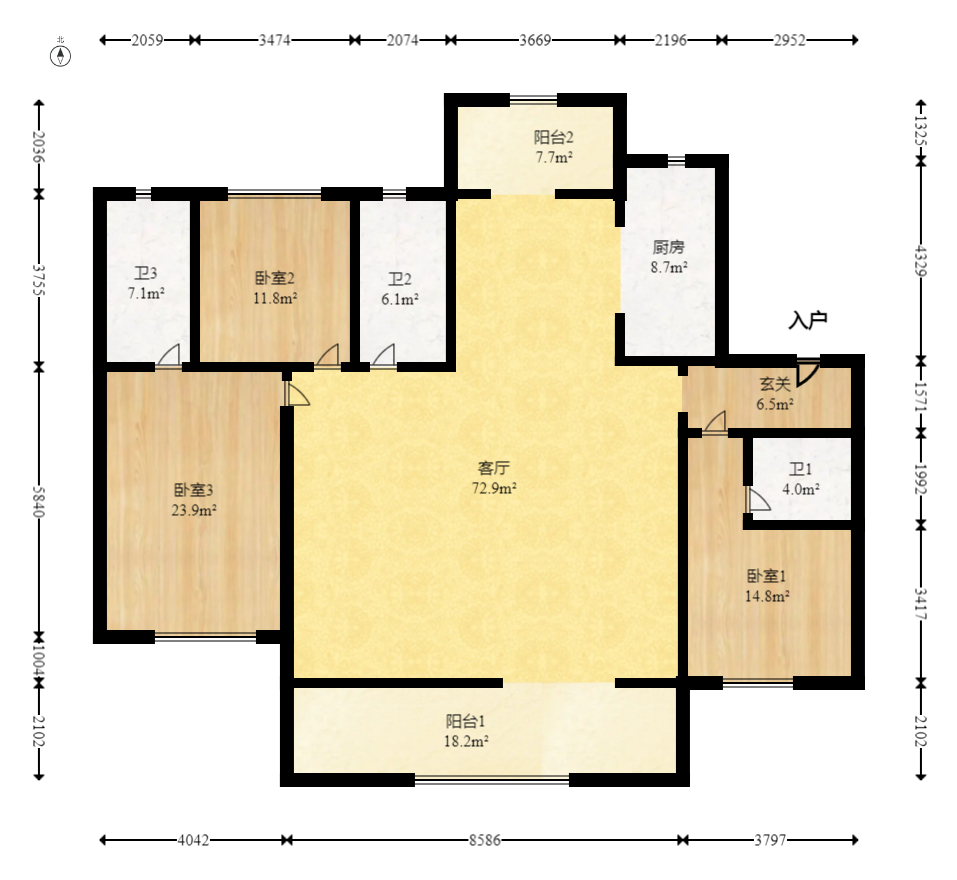 越秀湘江星汇城一期  4室1厅3卫    221.0万 越秀湘江星汇城一期  4室1厅3卫    221.0万户型图