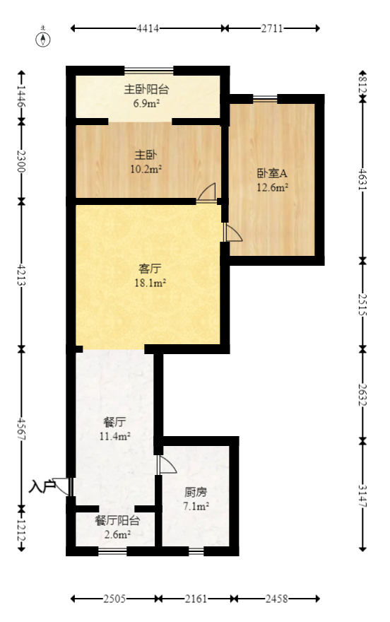 天峰名苑 3室2厅1卫 88.0万 天峰名苑 3室2厅1卫 88.0万户型图