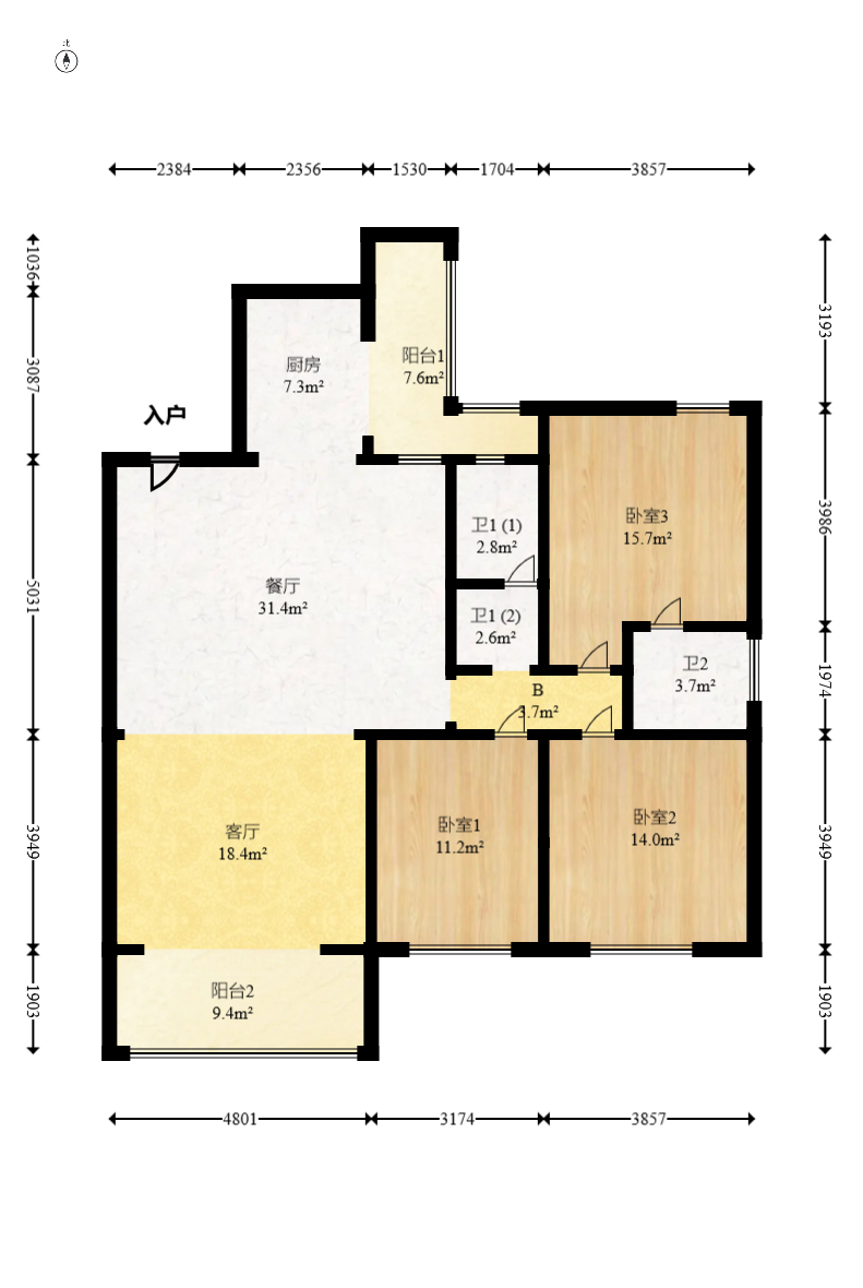 书香名邸  3室2厅2卫    148.0万 书香名邸  3室2厅2卫    148.0万户型图