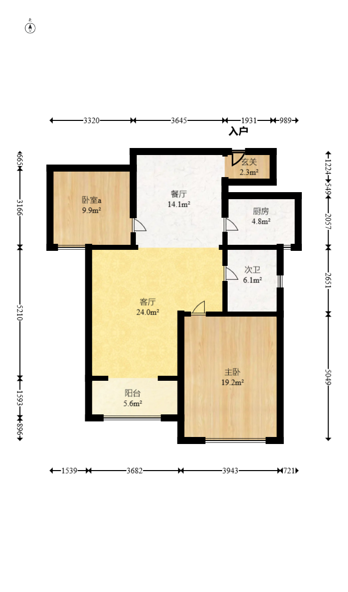 金地三千府(金地湖山樾、金地自在城) 2室2厅1卫 49.0万 金地三千府(金地湖山樾、金地自在城) 2室2厅1卫 49.0万户型图