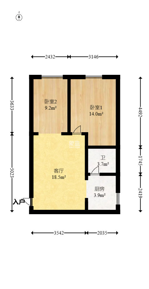 巧克力空间（建鸿达现代大厦）  1室1厅1卫   48.00万