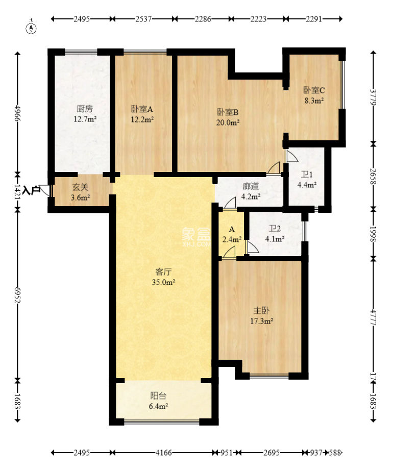 建投象山国际  4室2厅2卫   158.80万
