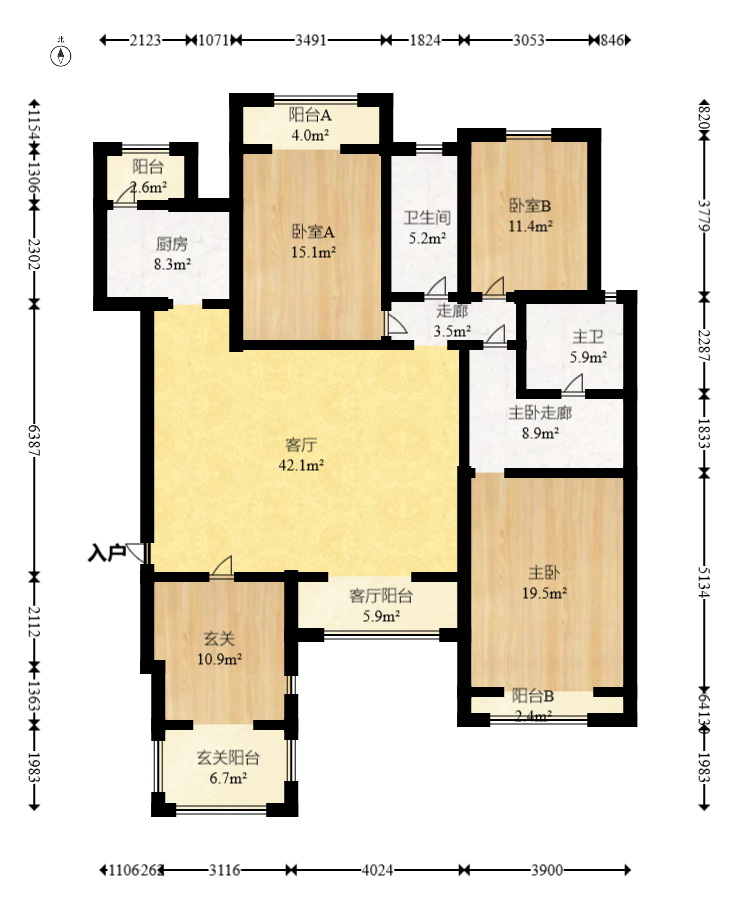 中建芙蓉和苑  4室2厅2卫   240.00万室内图1