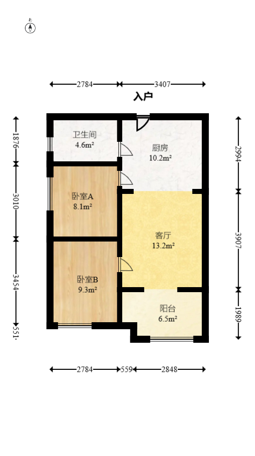 中海新城熙岸（中信新城五期）  1室0厅0卫   50.00万室内图1