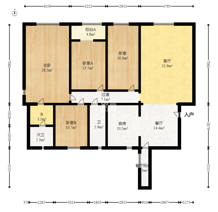 筑梦园  4室2厅2卫    100.0万