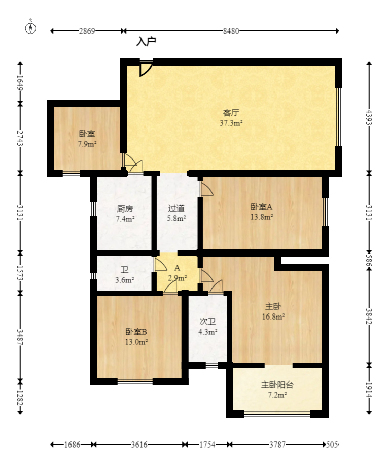 松雅湖畔 4室2厅1卫 79.8万 松雅湖畔 4室2厅1卫 79.8万户型图
