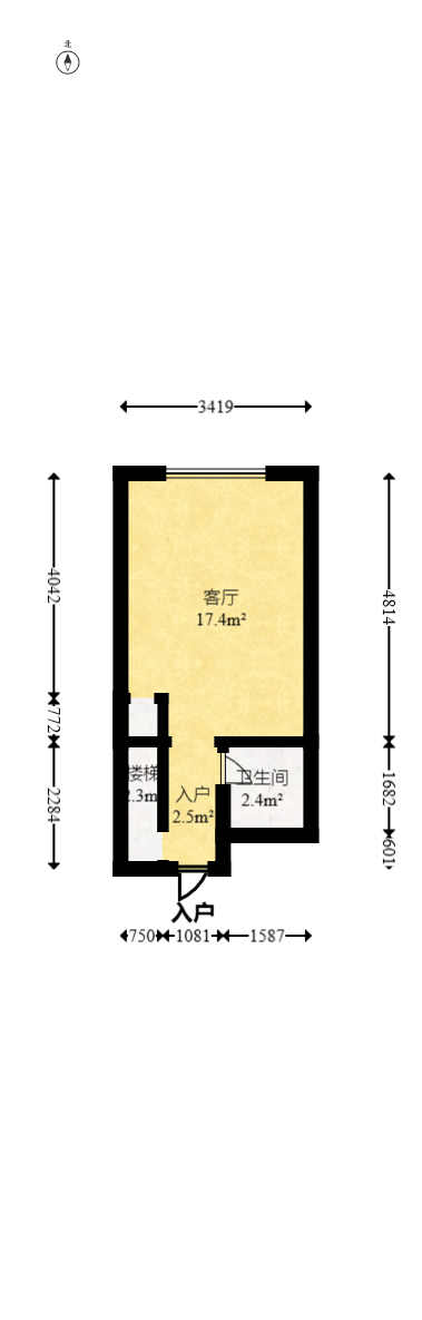 碧桂园星荟 1室1厅1卫 21.8万 碧桂园星荟 1室1厅1卫 21.8万户型图