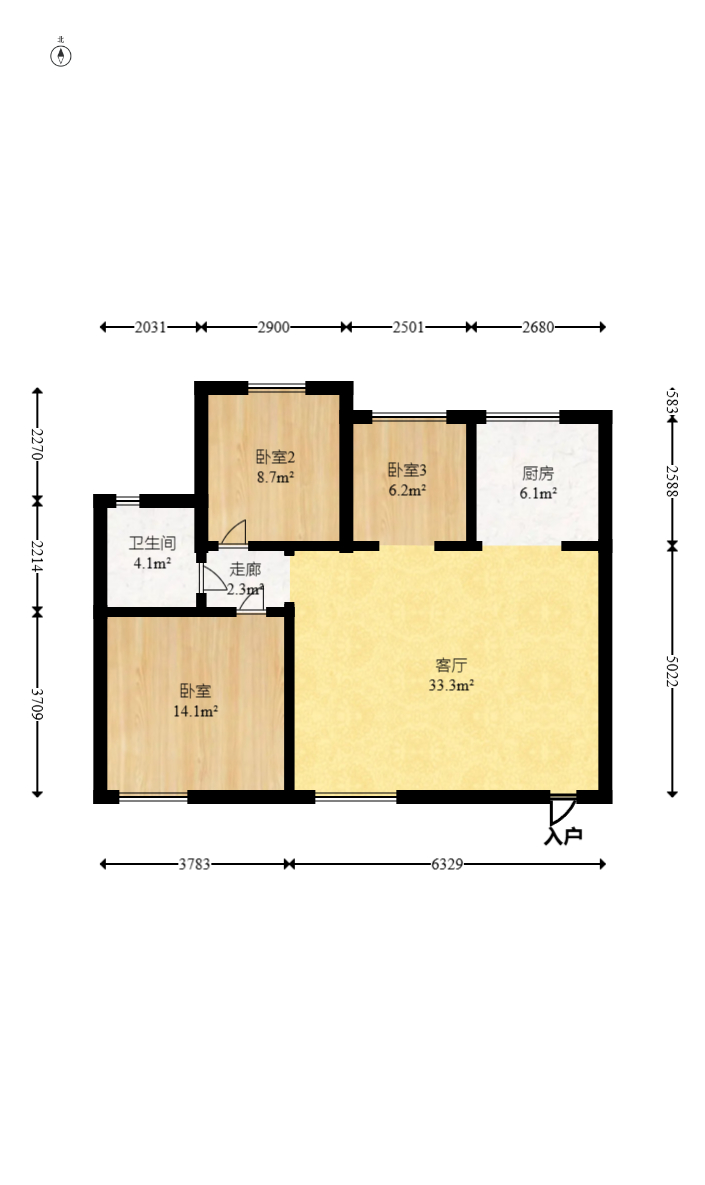 中国铁建国际城一期  3室2厅1卫    49.8万 中国铁建国际城一期  3室2厅1卫    49.8万户型图