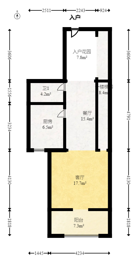 邦盛水岸御园  3室2厅1卫   65.50万室内图1