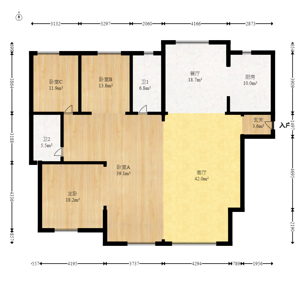 建投象山国际  4室2厅2卫   168.00万室内图1