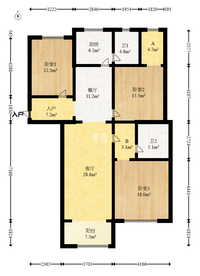 高橋家電百貨城  5室3廳3衛(wèi)   88.00萬