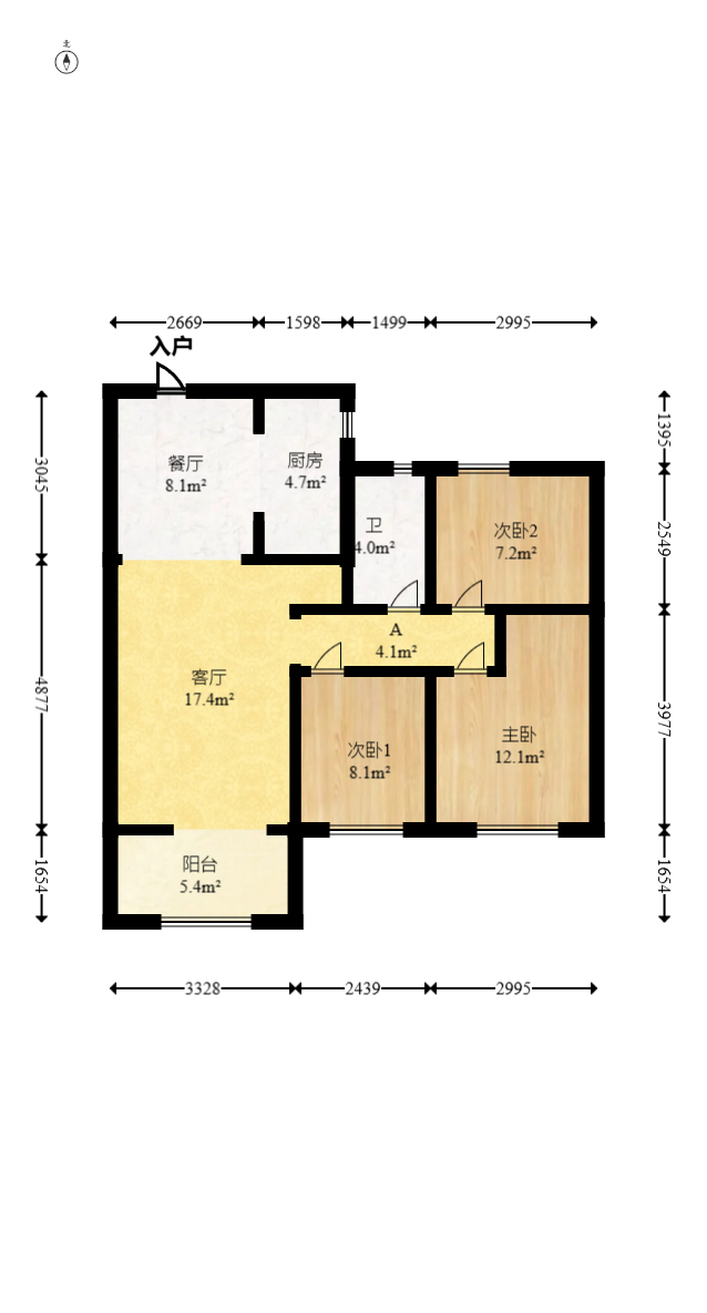 MOMA当代广场  3室2厅1卫    64.2万 MOMA当代广场  3室2厅1卫    64.2万户型图