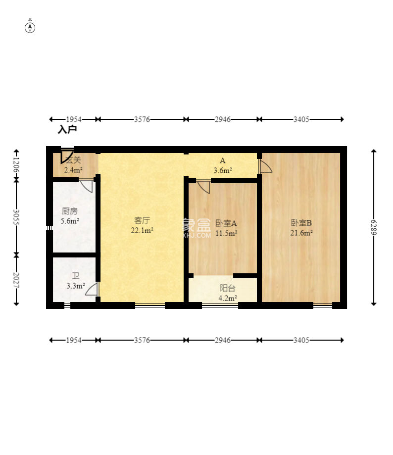 建鸿达现代公寓  2室1厅1卫   85.00万