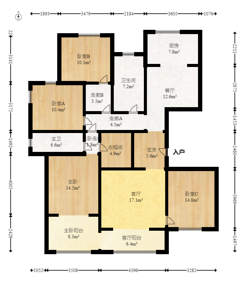九峰拾號院  4室2厅2卫    210.0万室内图1