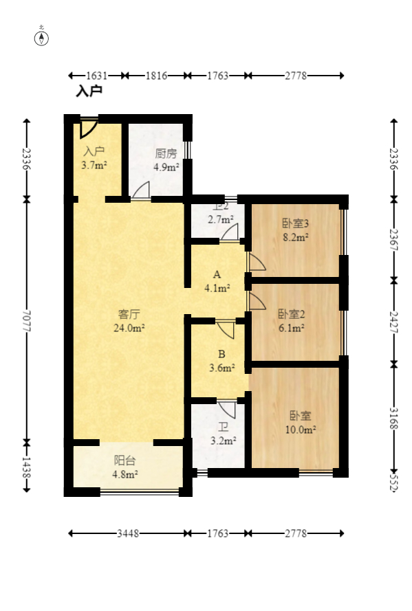 清控湖山雅居南区 3室2厅2卫 108.0万 清控湖山雅居南区 3室2厅2卫 108.0万户型图