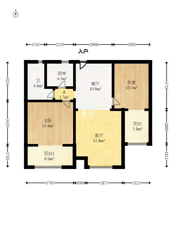 三一街区  2室1厅1卫    58.8万