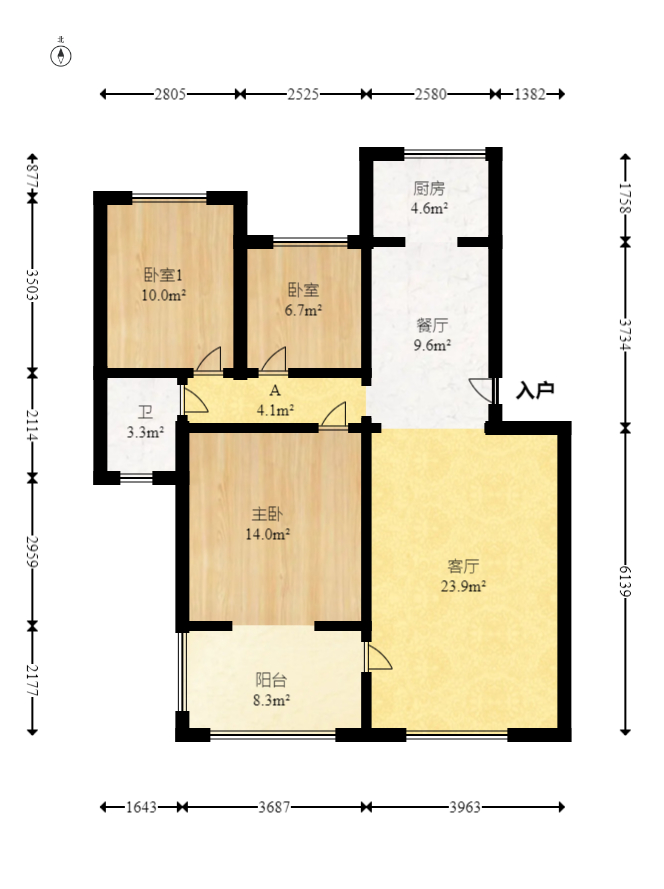 山水湾  3室2厅1卫   58.80万室内图1