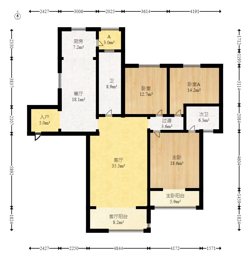 星电恬园  4室2厅2卫    96.0万 星电恬园  4室2厅2卫    96.0万户型图