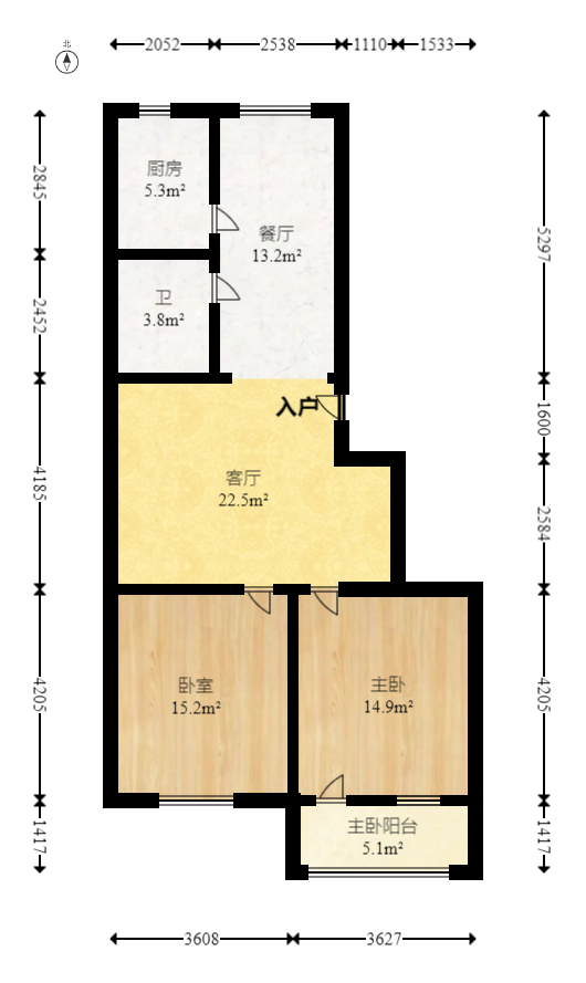 中南汽车世界  2室2厅1卫   30.80万室内图1