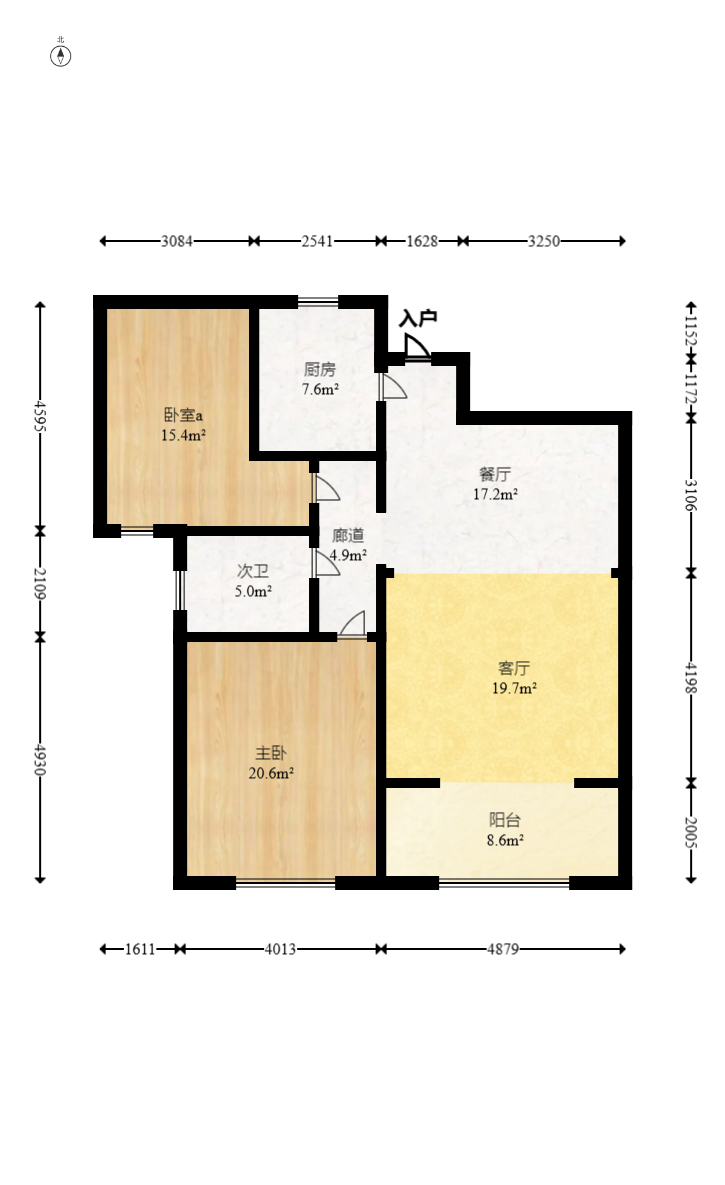 澳海澜庭  2室1厅1卫   51.00万室内图1