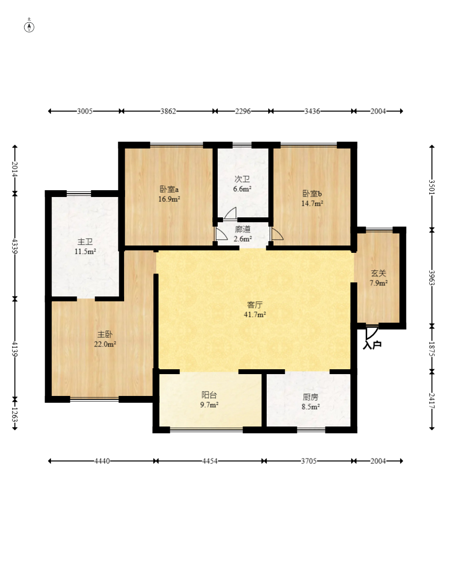 裕田奥莱小镇 3室2厅1卫 63.0万 裕田奥莱小镇 3室2厅1卫 63.0万户型图