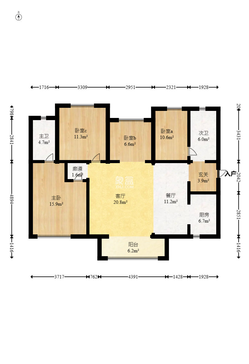 万科金色梦想A区  4室2厅2卫    155.0万
